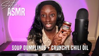 ASMR  TRADER JOES SOUP DUMPLINGS  CRUNCHY CHILI OIL [upl. by Aicilla]