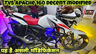 TVS Apache RTR 160 Modification  apache 160 modified  Apache decent modified [upl. by Eilatan185]