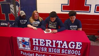 Heritage High Schools DVontaye Washington full signing day interview with Trine football 4152024 [upl. by Oriole]