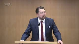 Vi måste stoppa islamismens utbredning i Europa – Jimmie Åkesson i riksdagens partiledardebatt [upl. by Mini499]