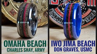 Making the Omaha Beach and Iwo Jima beach rings for two WW2 Veterans [upl. by Lledraw]