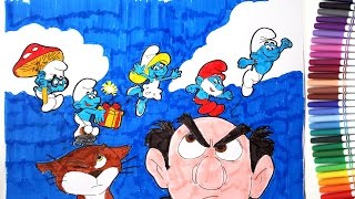 SMURFS THE LOST VILLAGE Movie Smurfette Papa Smurf Gargamel Coloring Pages Book Video for Kids [upl. by Helfant972]