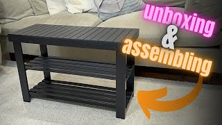 Unboxing amp Assembling the SONGMICS Shoe Rack Bench [upl. by Grim]