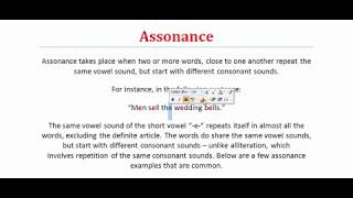 Assonance  What is Assonance Figure of Speech  Literary Terms [upl. by Fasa]