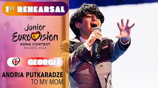 🇬🇪 Andria Putkaradze  To My Mom  1ST REHEARSAL Georgia Junior Eurovision 2024 [upl. by Card297]