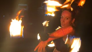 Fire Dancer in Roatan Gives a Mesmerizing Beach Performance [upl. by Reerg]