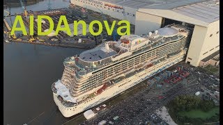 4K  Ausdocken AIDAnova mit spektakulären Luftaufnahmen  Meyer Werft 21818 [upl. by Nodarb865]