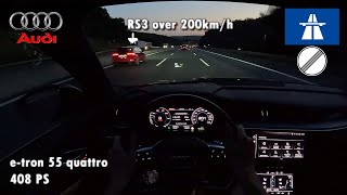 2022 Audi etron 55 quattro 408 PS NIGHT POV DRIVE TOPSPEED 60 FPS1440p [upl. by Tacy]