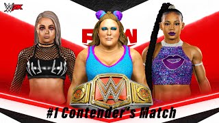 Liv Morgan Vs Doudrop Vs Bianca Belair  Triple Threat Match  1 Contenders Match  WWE 2K Mods [upl. by Adlei]