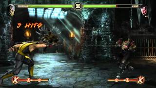 Mortal Kombat 9  MK 2011   Klassic Scorpion Skin Gameplay [upl. by Evars]