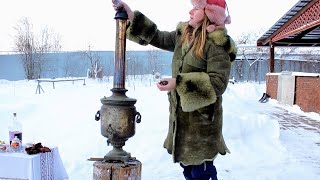 Tea from a 100YearOld Russian Samovar on Wood [upl. by Hsenid559]