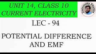 Potential difference  electromotive force  Potential difference and emf [upl. by Esoryram]