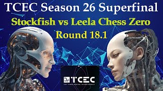 TCEC Season 26  Superfinal  Stockfish dev20240513 vs LC Zero 031dag5350a2e  Round 181 [upl. by Antonius]