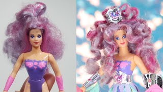 Use Straws to Curl Doll Hair  1980s Vintage SheRa Princess of Power Figure  Spinnerella Makeover [upl. by Lytton677]