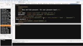 JavaScript example checkbox to show and hide password for user password input [upl. by Eindys]