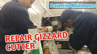 HOW TO REPAIR GIZZARD CUTTERPreventiveMaintenancesweetsgear [upl. by Fanchon789]