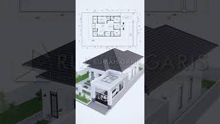 Denah Tampak Rumah Modern Klasik 15x25 m [upl. by Noscire]