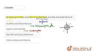 Biradial symmetry and lack of cnidoblasts are the characteristics of [upl. by Ahlgren]