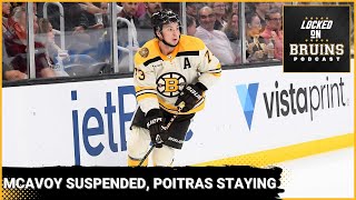 Charlie McAvoy suspended Matthew Poitras staying Atlantic Power Rankings [upl. by Eniamzaj]