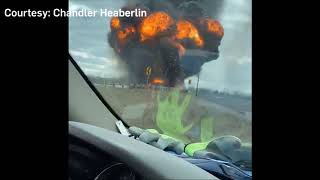 I 70 Tanker Fire Explosion caught on camera [upl. by Alejandrina]