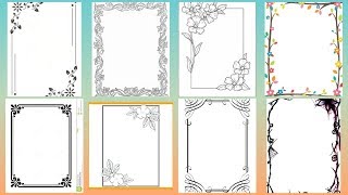 Paper border design ideas  Border design on paper  colour border design ideas [upl. by Rhodie823]