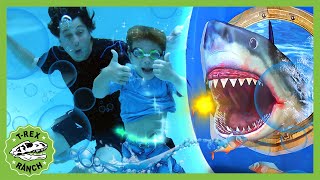 Giant Shark Toy Surprise Egg  TRex Ranch Kids Adventures [upl. by Onairam140]