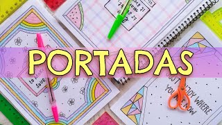 MÁRGENES para PORTADAS DE CUADERNO CARTAS o TARJETAS🌜CARÁTULAS FÁCILES con RESALTADORES [upl. by Adnileb]