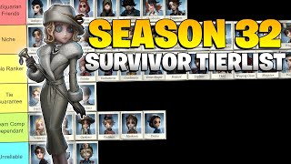 IDENTITY V SEASON 32 SURVIVOR TIERLIST [upl. by Mozes]