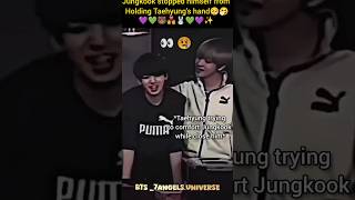 Jungkook stop himself from holding Taehyungs hand🥺🤧💜💚💑💚💜✨taekook vkook v jungkook [upl. by Kendra852]