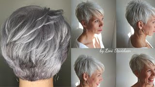 Best Haircuts For GRAY Hair For Women over 50 60 [upl. by Ashman]