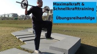 Maximalkraft amp Schnellkrafttraining  Übungsreihenfolge Trainingsplan Krafttraining Übungen [upl. by Gracie]