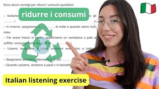 Italian listening test ridurre i consumi A2B1Subtitles [upl. by Eirrok945]