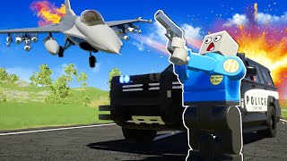 I USED A JET IN A POLICE CHASE  Brick Rigs Cops and Robbers [upl. by Airotal]