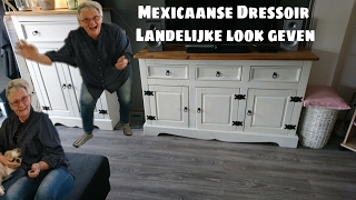 Dressoir een landelijke look geven 🤠 Kast pimpen bewerken meubels verven [upl. by Nico575]