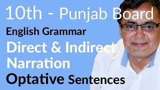 10th Class English Grammar  Direct amp Indirect Narration  Optative Sentences  Class 10 English [upl. by Aicilaanna]