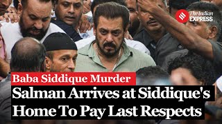 Baba Siddique Death Salman Khan Arrives at Baba Siddiques Residence to Pay Last Respects [upl. by Tutt]