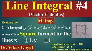 Line Integral 4 in Hindi MImp  Vector Calculus  Engineering Mathematics [upl. by Arley39]