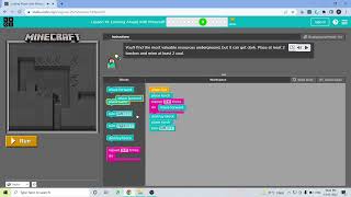 L149 Codeorg  Express2021  Lesson 14 Looking Ahead with Minecraft  level 9 [upl. by Imalda]