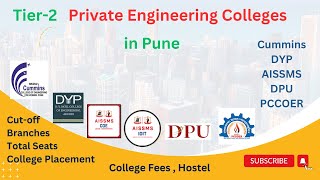 Tier2 I Pune Top Private Engineering Colleges I MHTCET JEE Cut off I College Fee I Hostel Fee [upl. by Sdlonyer213]