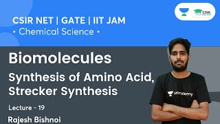 Synthesis of Amino Acid Strecker Synthesis  CSIR NET 2021  GATE  IIT JAM  By Rajesh Bishnoi [upl. by Ahsenre]