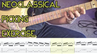 Neoclassical Picking Etude  Exercise guitarlessonsneoclassicalmetal alternatepicking [upl. by Belmonte]