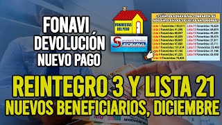 LO ÚLTIMO REINTEGRO 3 LISTA 21 FONAVI NUEVOS BENEFICIARIOS NUEVOS PAGOS  ESTO TIENES QUE SABER [upl. by Enyamrahc]