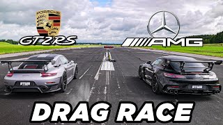 MercedesAMG GT Black Series vs Porsche GT2 RS  DRAG RACE [upl. by Shaun601]