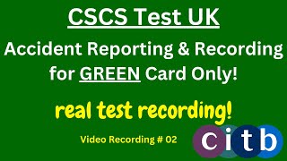 CSCS Card UK  CSCS Test 2023  CSCS Test for Green Card  02 Accident reporting amp recording [upl. by Conlon]