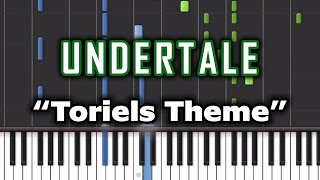 Toriels Theme  Undertale PC  Synthesia Piano Tutorial  Cover  Midi [upl. by Eidnalem684]