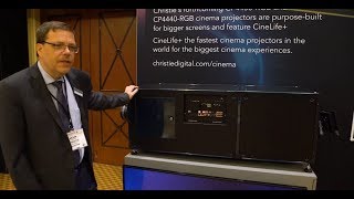 Christie previews CP4440RGB and CP4450RGB cinema projectors at CinemaCon 2019 [upl. by Nonnaehr]