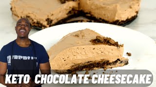 Keto Chocolate Cheesecake No Bake Low CarbOff Point Cooking [upl. by Notsle]