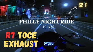 CITY NIGHT RIDE CHILL Motorcycle POV  YAMAHA R7 4K [upl. by Atinrahc]