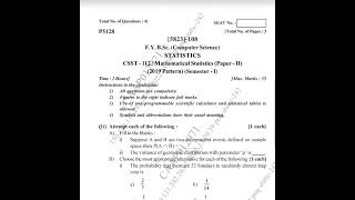 Structure of Mathematical Statistics SPPU Question Paper FYBScCS [upl. by Samford]