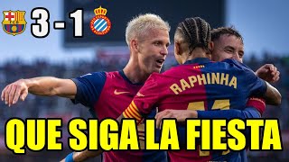 PALIZA del BARCELONA 3  1 al ESPANYOL  DOBLETE de DANI OLMO y BUEN TRABAJO de EQUIPO [upl. by Yenaj688]